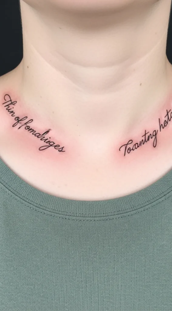 Minimal Script Word Along Collarbone
