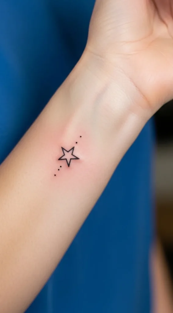 Minimal Star on Wrist Side Tattoo