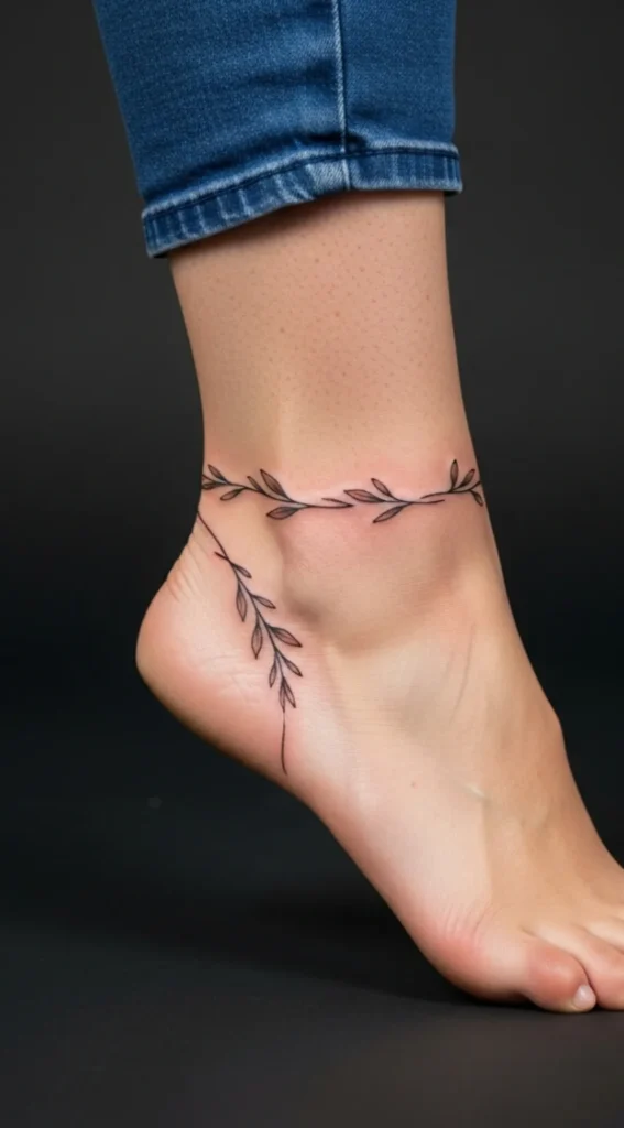 Minimal Vine Wrapping Around Ankle Bone