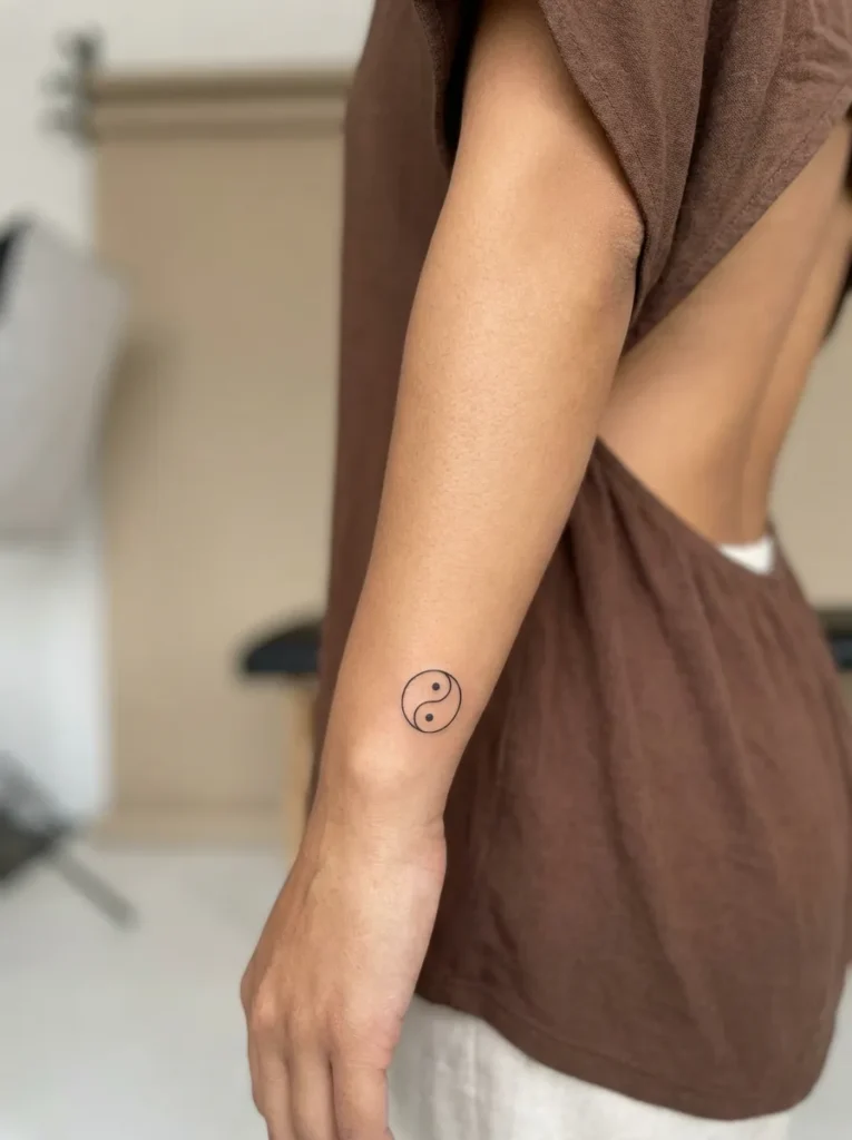 Minimal Yin Yang Symbol Hidden Tattoo