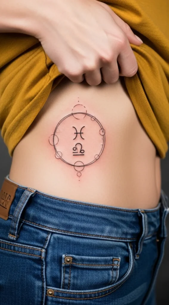 Minimal Zodiac Circle on Upper Hip