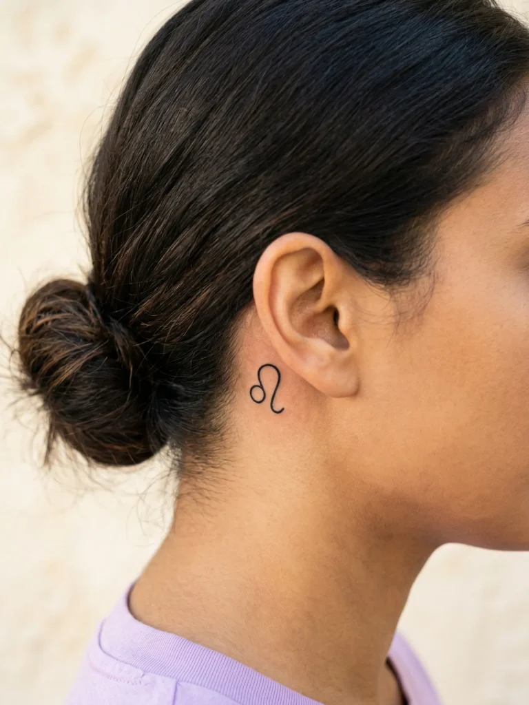 Minimal Zodiac Sign Behind Ear