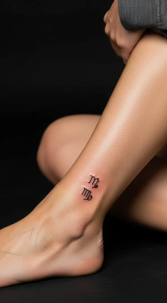 Minimal Zodiac Symbol on Inner Ankle