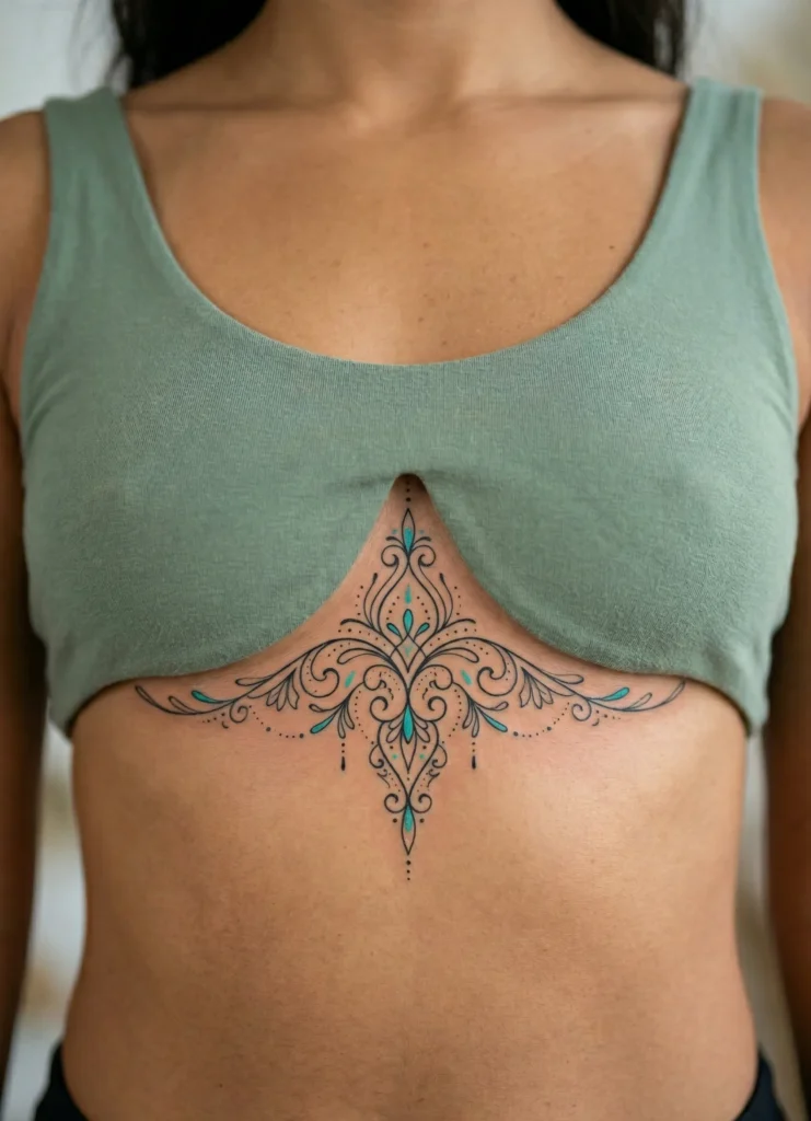 Ornamental Sternum Tattoo
