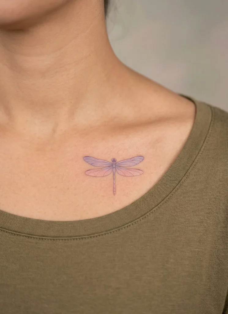 Pastel Color Dragonfly with Soft Tones