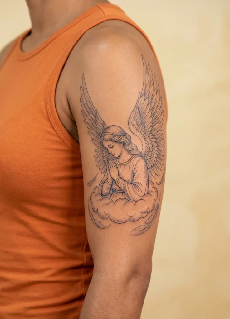 Praying Angel on Cloud Base