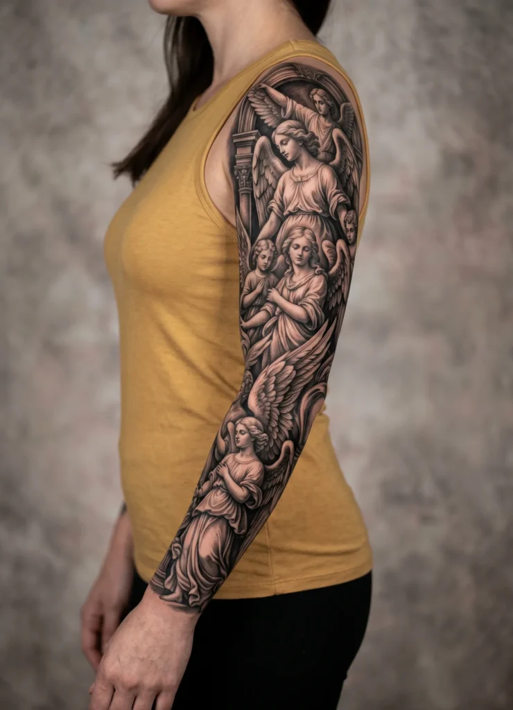 Renaissance Style Realistic Angel Sleeve