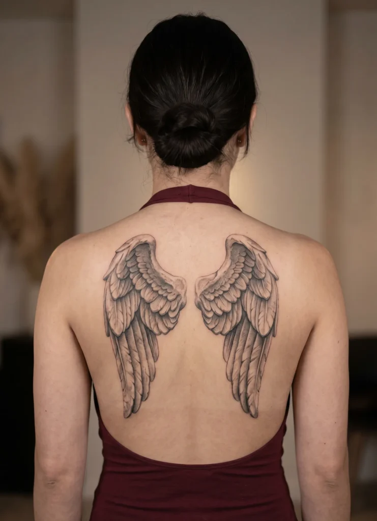 Sculpted Statue Style Back Wings