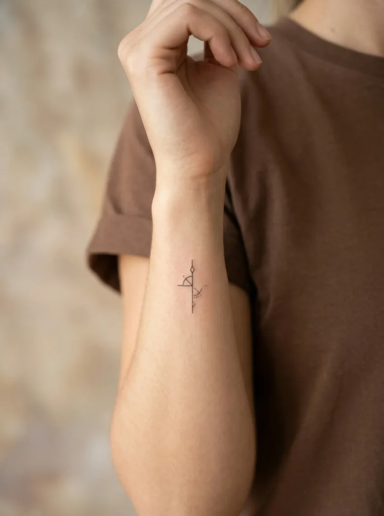 Single Symbol Under Wrist Tattoo