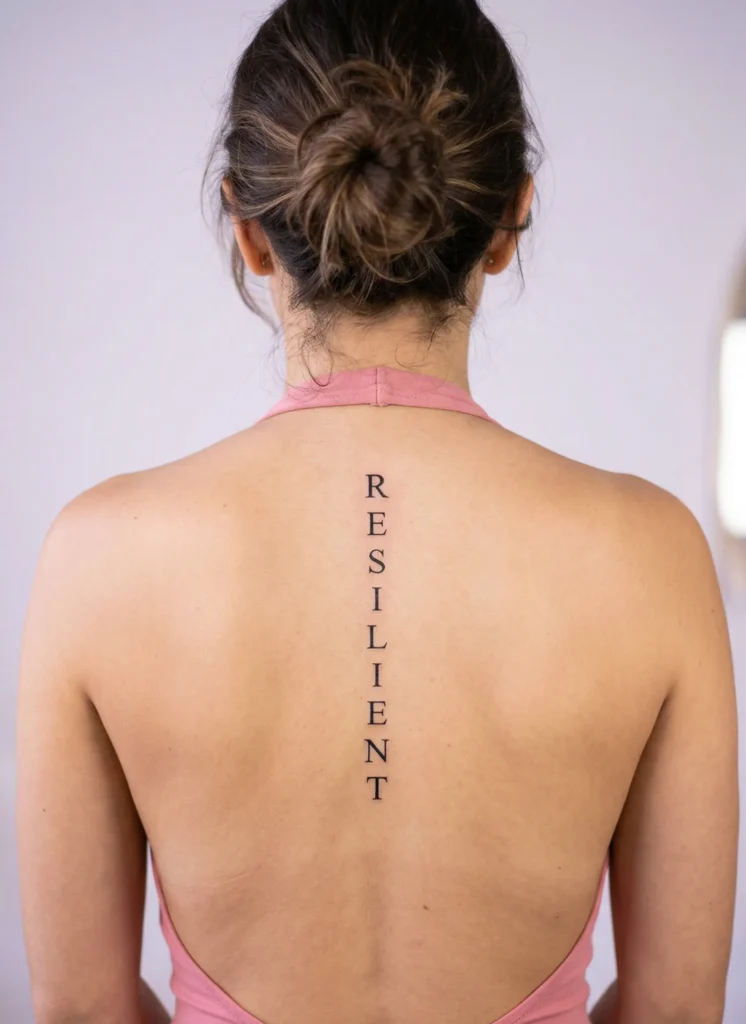 Single Word Spine Tattoo
