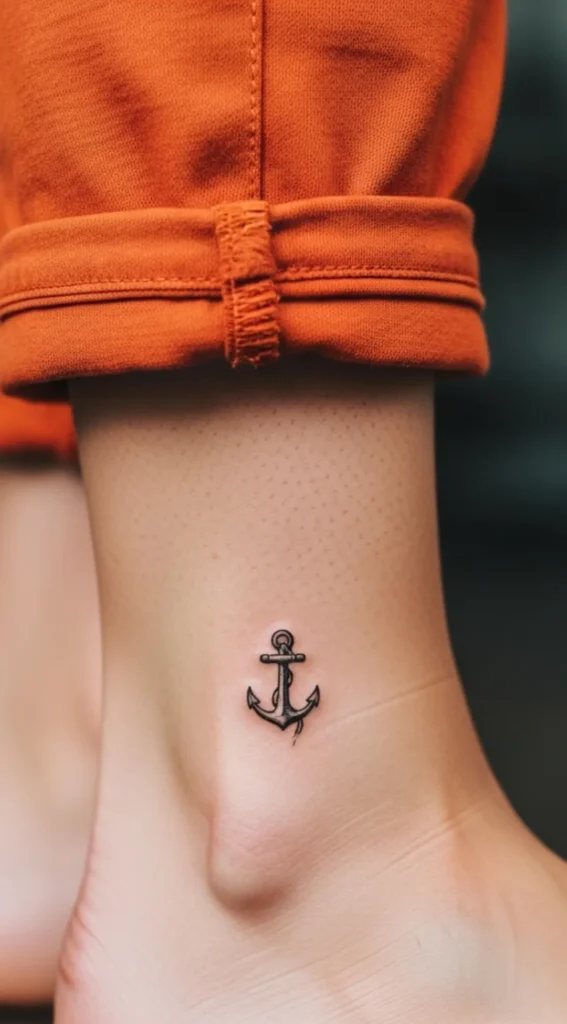 Small Anchor Symbol Hidden Tattoo