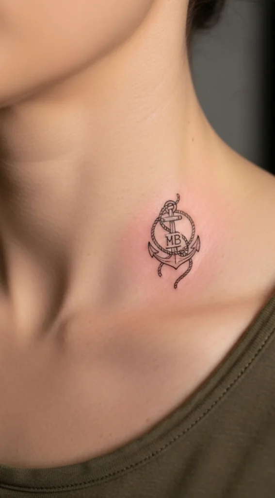 Small Anchor on Collarbone