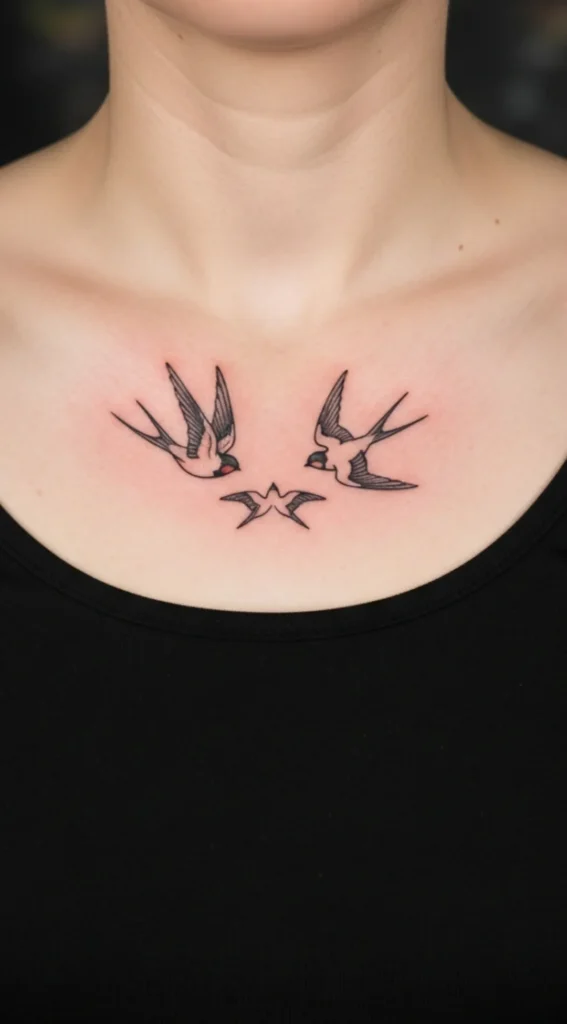 Small Bird on Collarbone