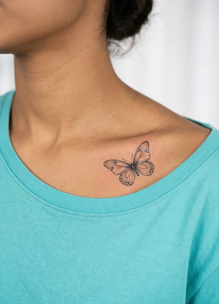 Small Butterfly on Collarbone