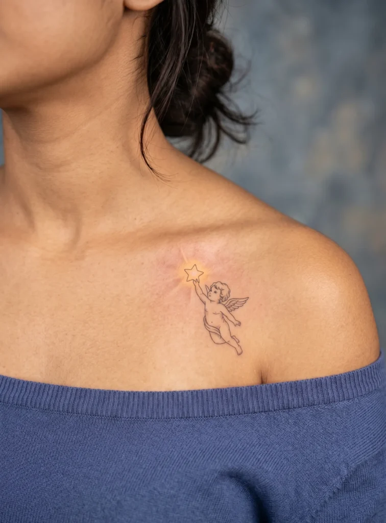 Small Cherub Holding Star