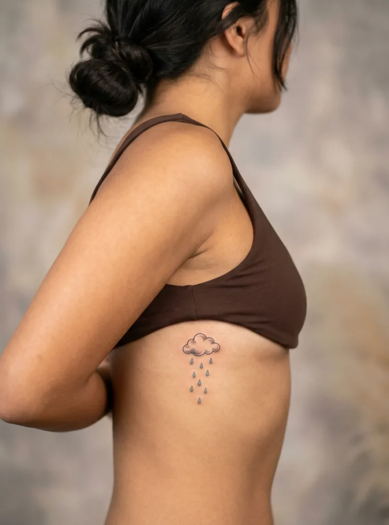 Small Cloud with Raindrops on Rib
