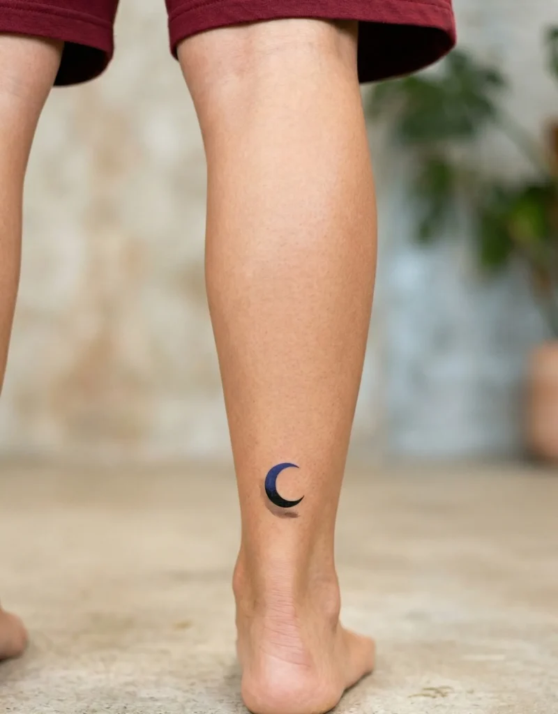 Small Crescent Moon on Back of Ankle