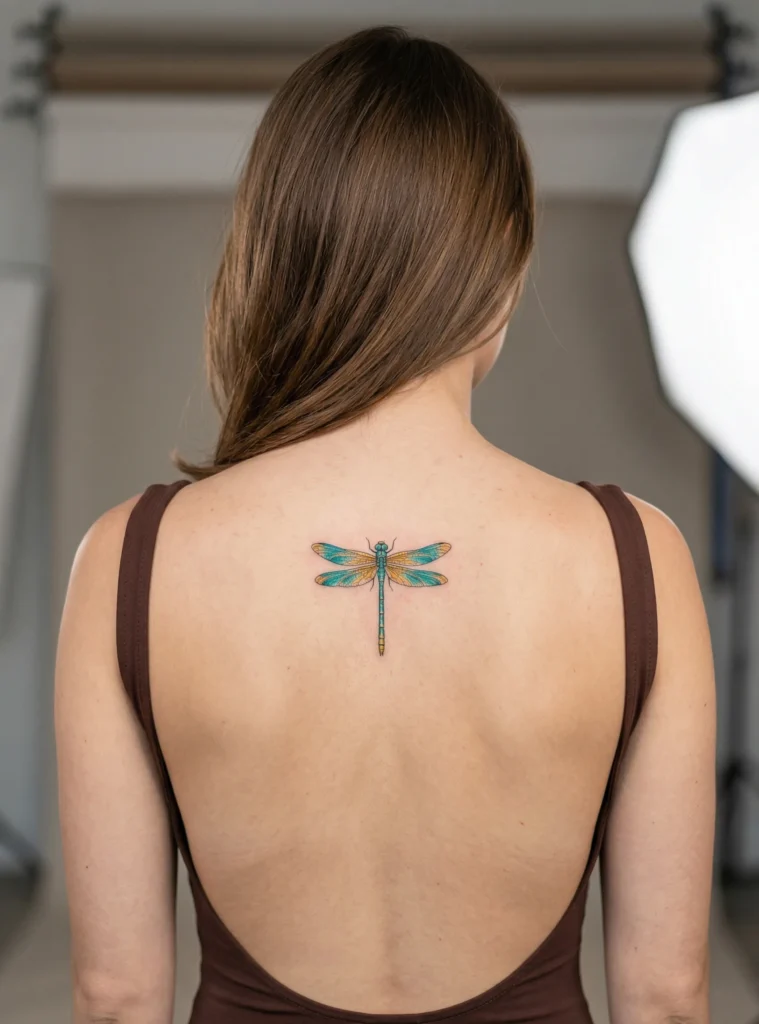 Small Dragonfly on Spine Line