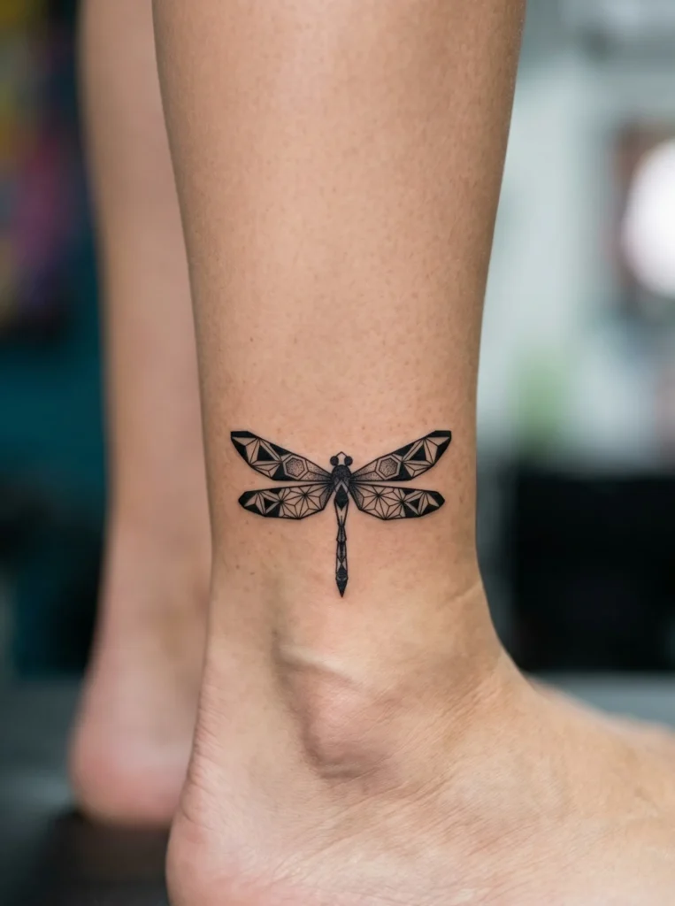 Small Dragonfly with Geometric Wing Pattern