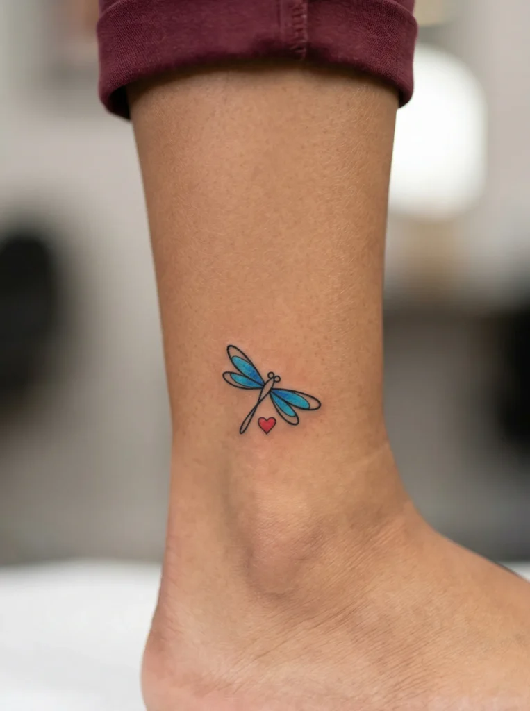 Small Dragonfly with Heart Accent