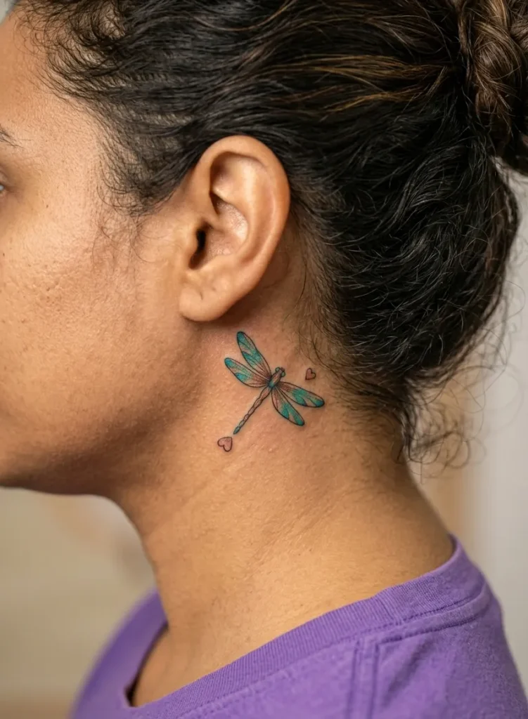 Small Dragonfly with Heart Accents