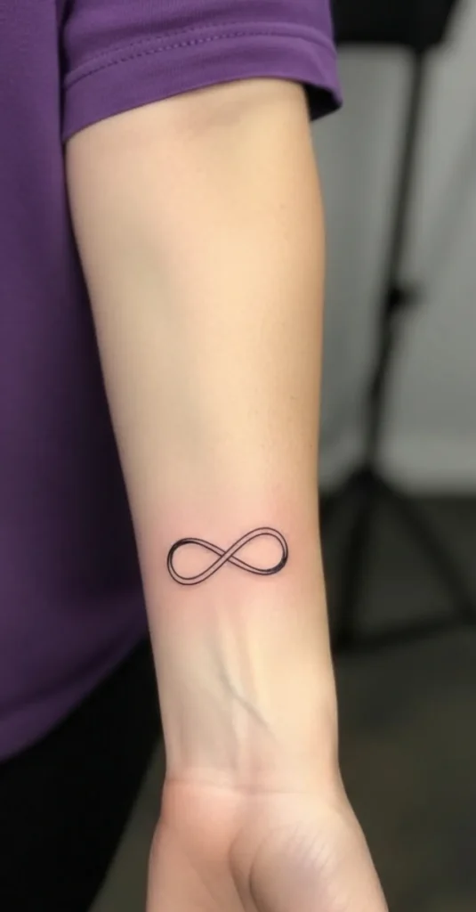 Small Fine Line Infinity Symbol on Wrist