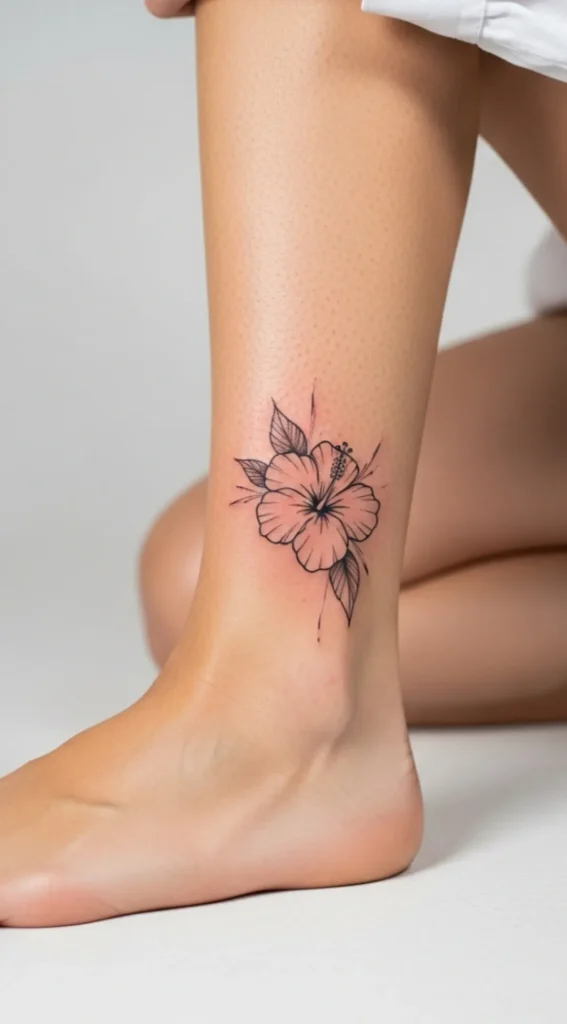 Small Hibiscus Flower on Ankle