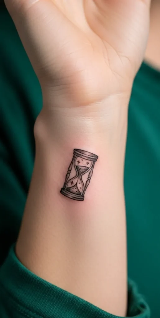 Small Hourglass Symbol Hidden Tattoo