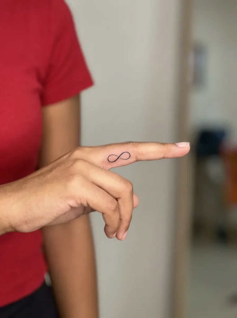 Small Infinity Inner Finger Tattoo