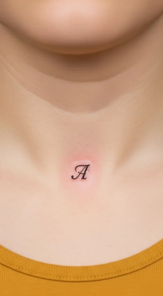 Small Initial Letter on Collarbone