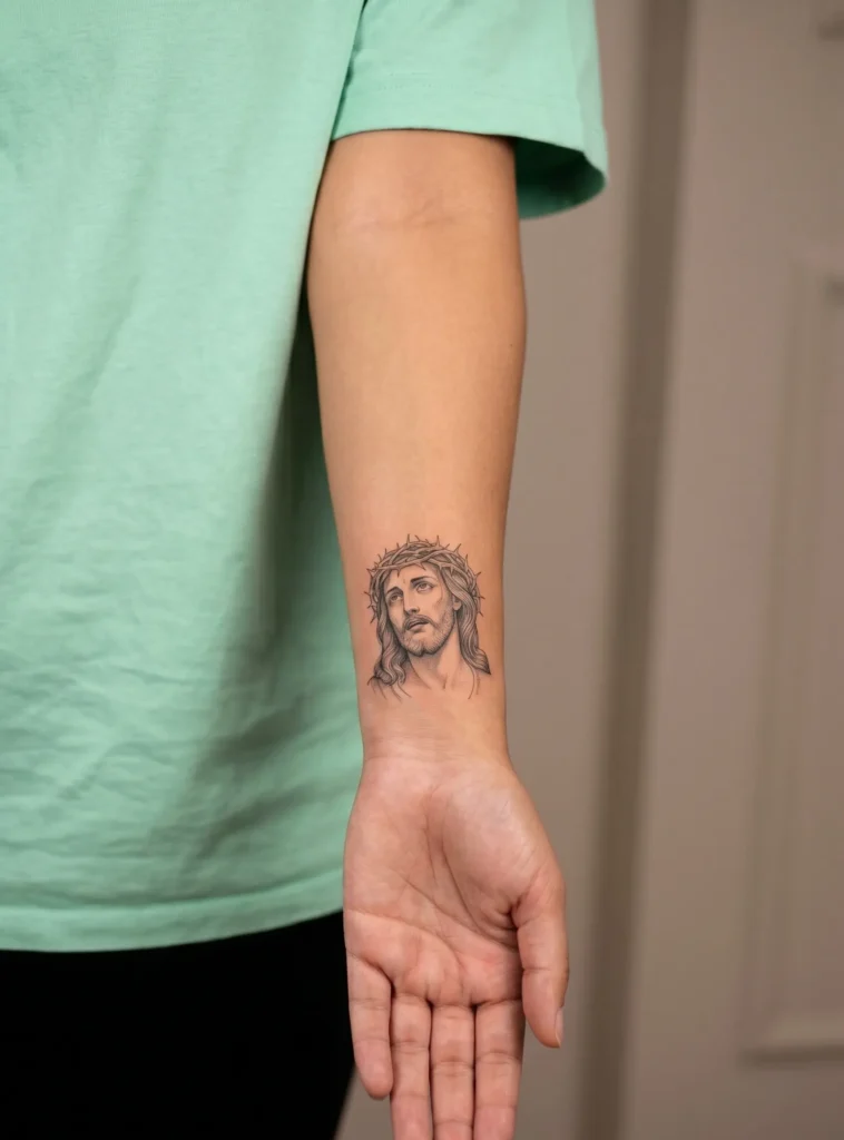 Small Jesus Portrait on Wrist