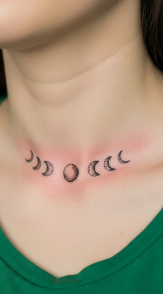 Small Moon Phase on Collarbone