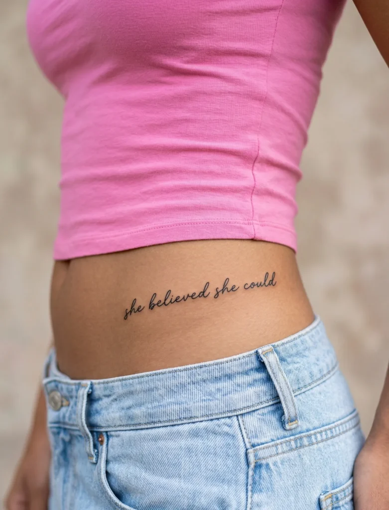 Small Quote on Hip Side