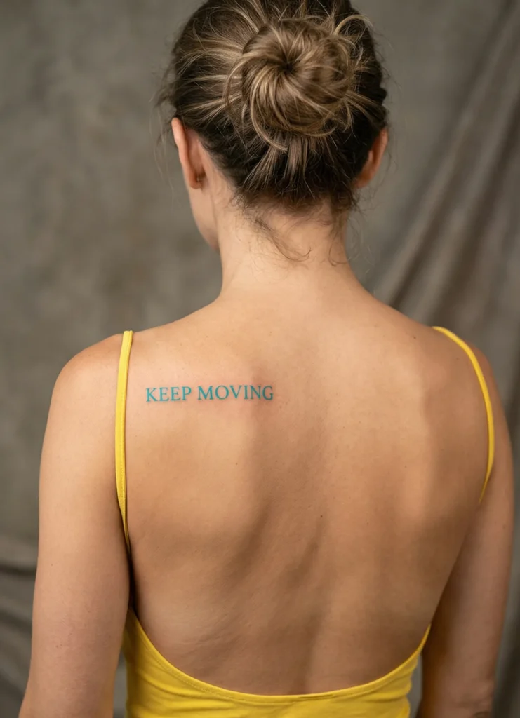 Small Quote on Shoulder Blade