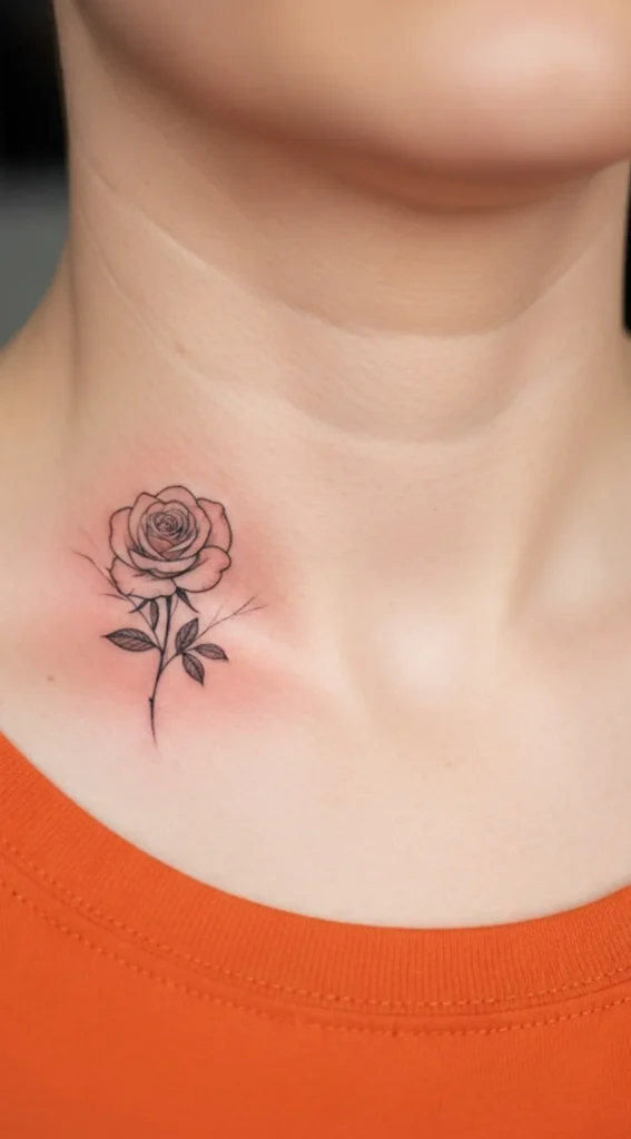 Small Rose on Collarbone