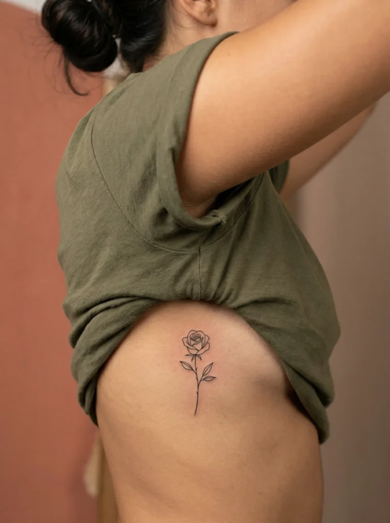 Small Rose on Rib