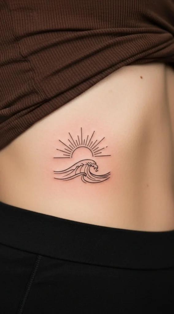 Small Sun and Wave Combo on Hip