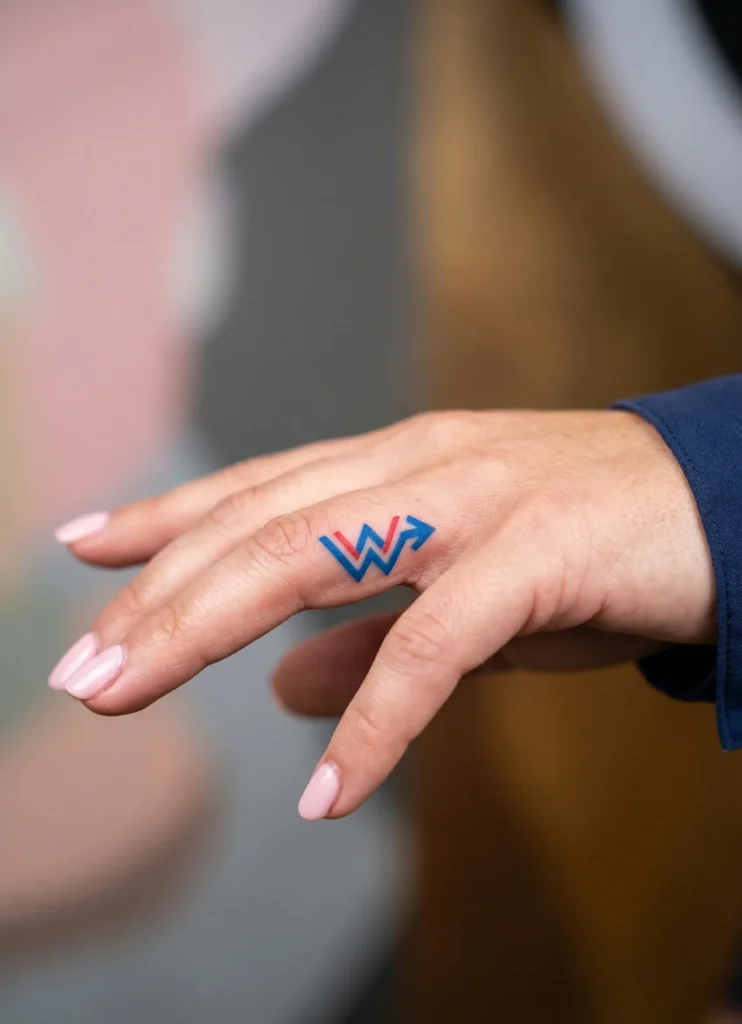 Small Symbol on Finger Side Tattoo