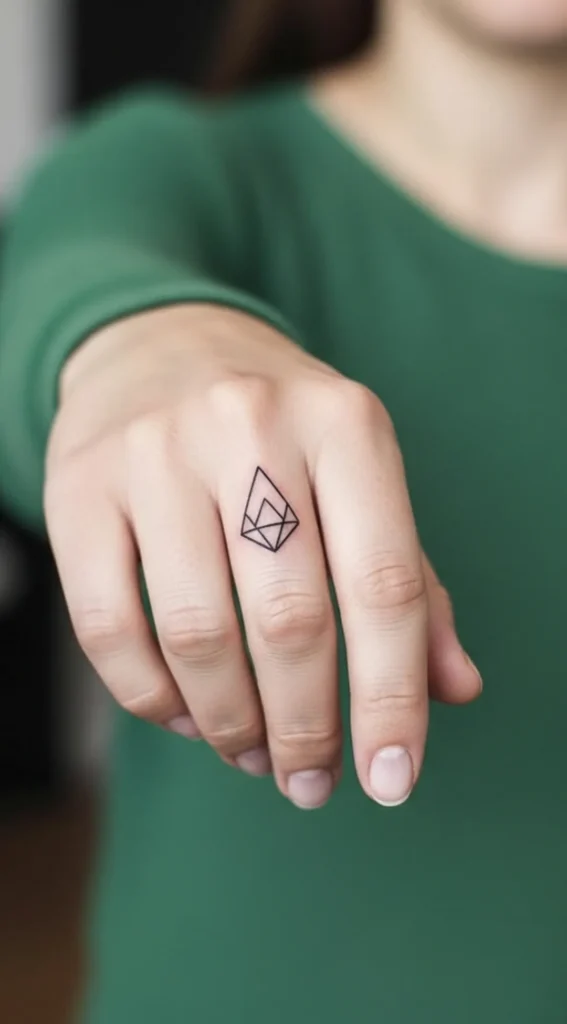 Small Symbol on Inner Finger Tattoo  