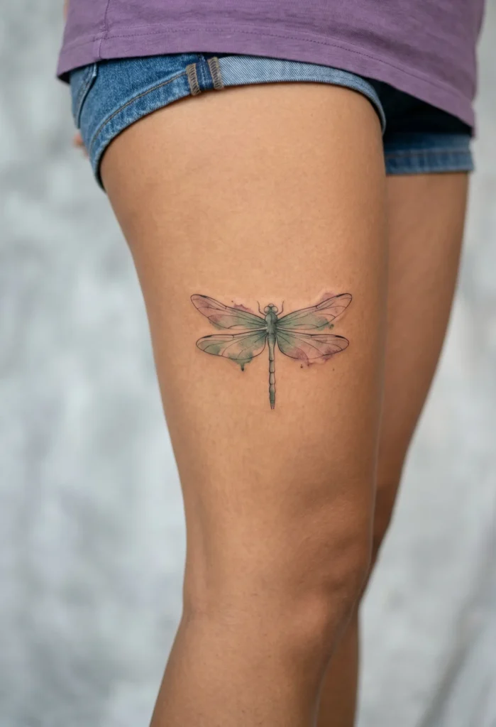 Small Watercolor Dragonfly with Soft Colors