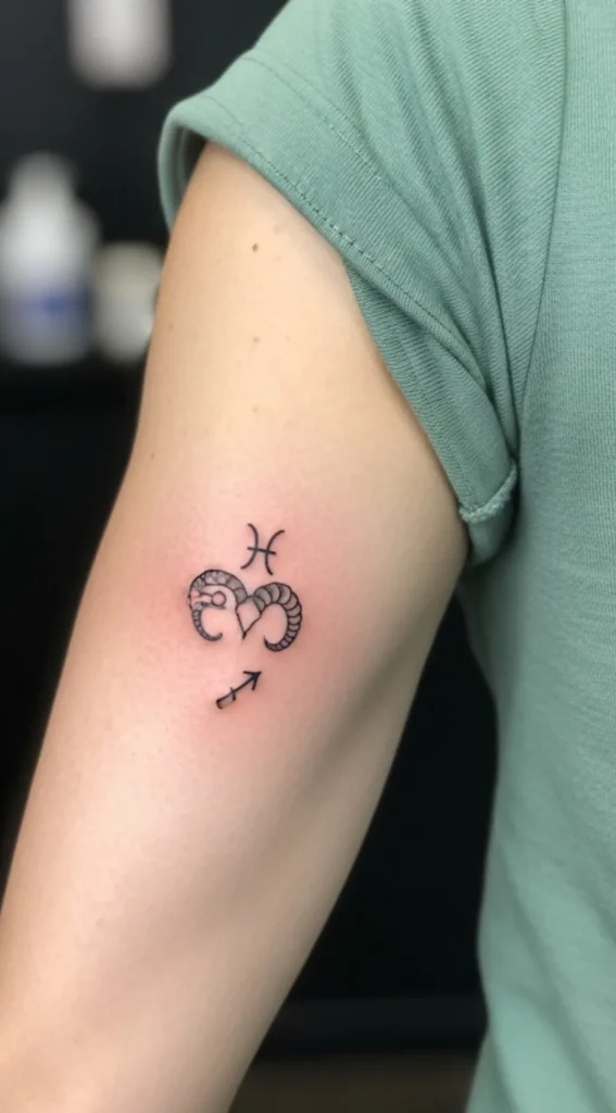 Small Zodiac Symbol on Inner Bicep