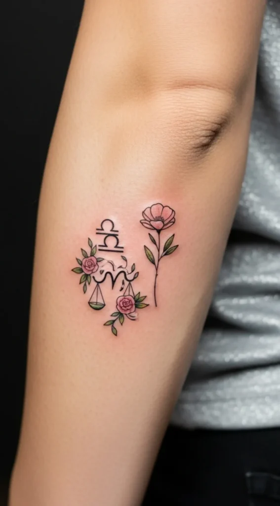 Small Zodiac with Flower Accent