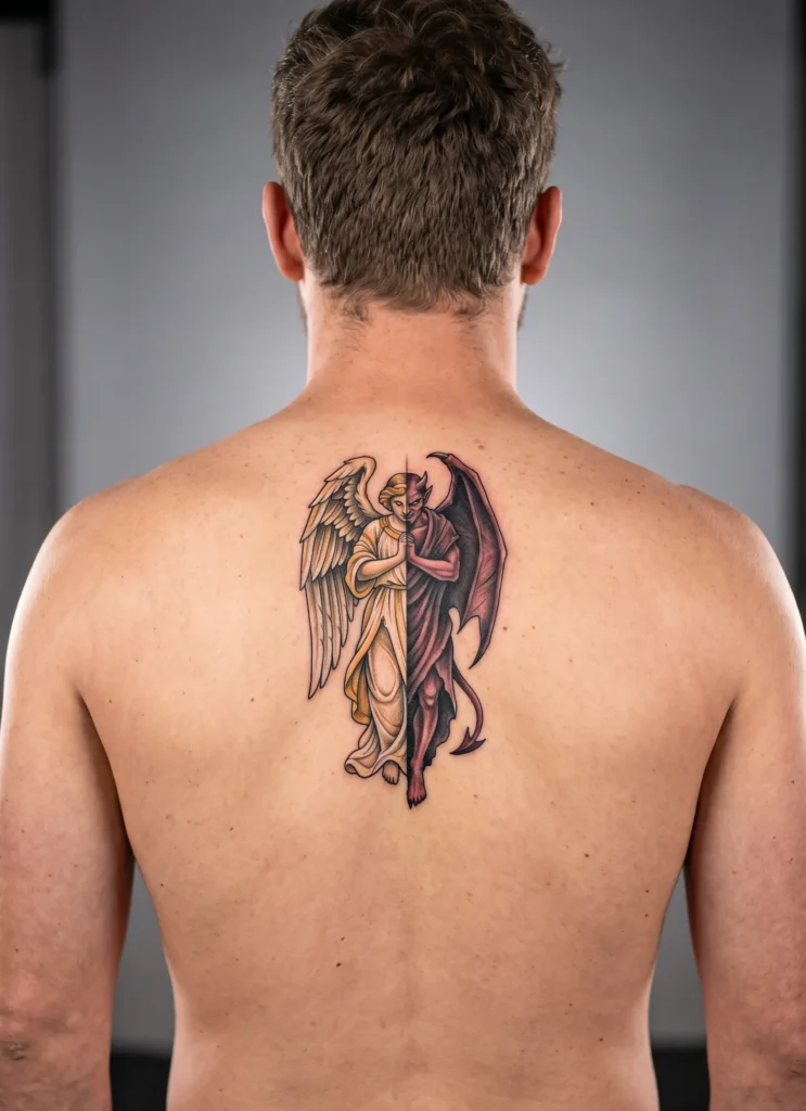 Split Body Angel and Devil Figure