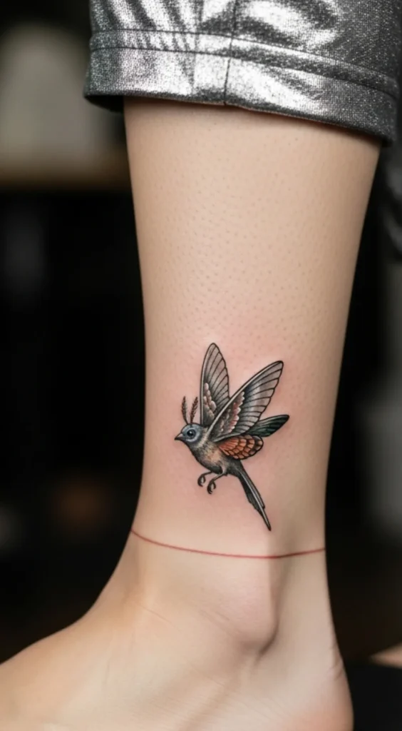 Surreal Winged Creature on Ankle Edge