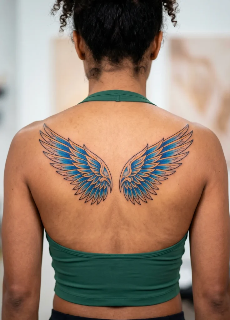 Symmetrical Back Wings Design