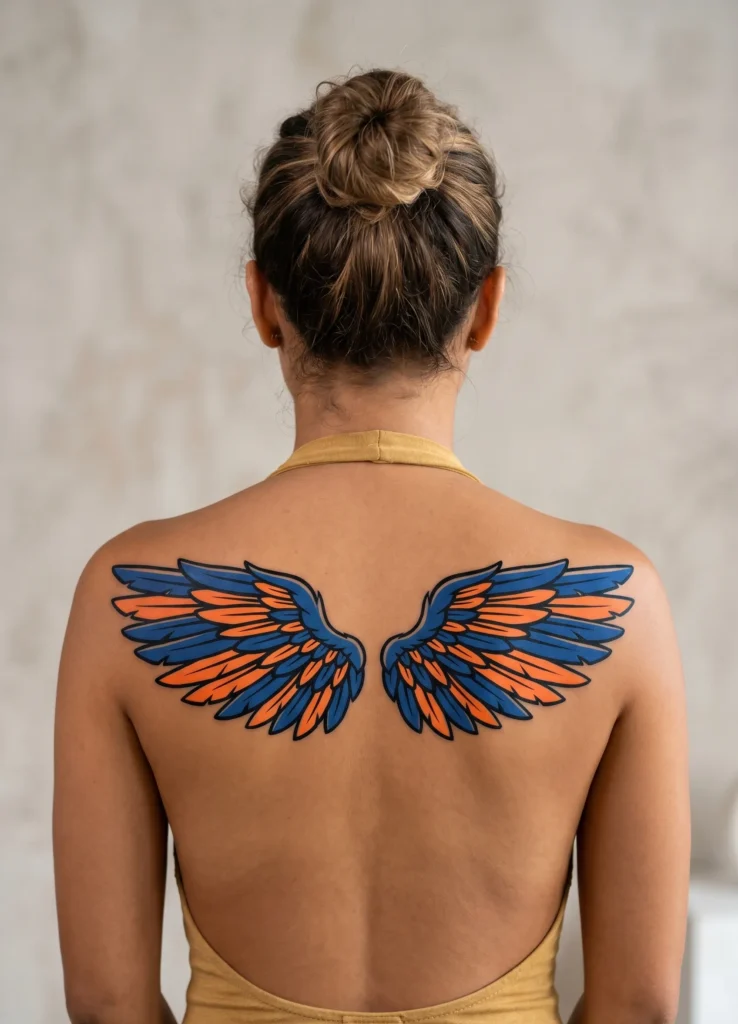 Thick Feather Back Wings Design