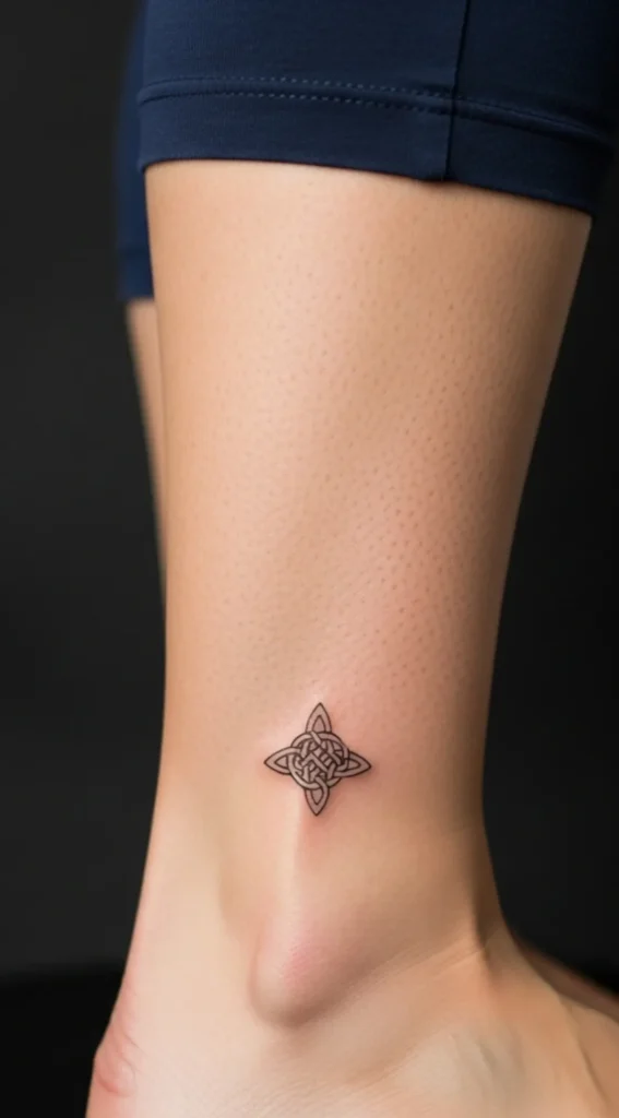 Tiny Celtic Knot on Side Ankle