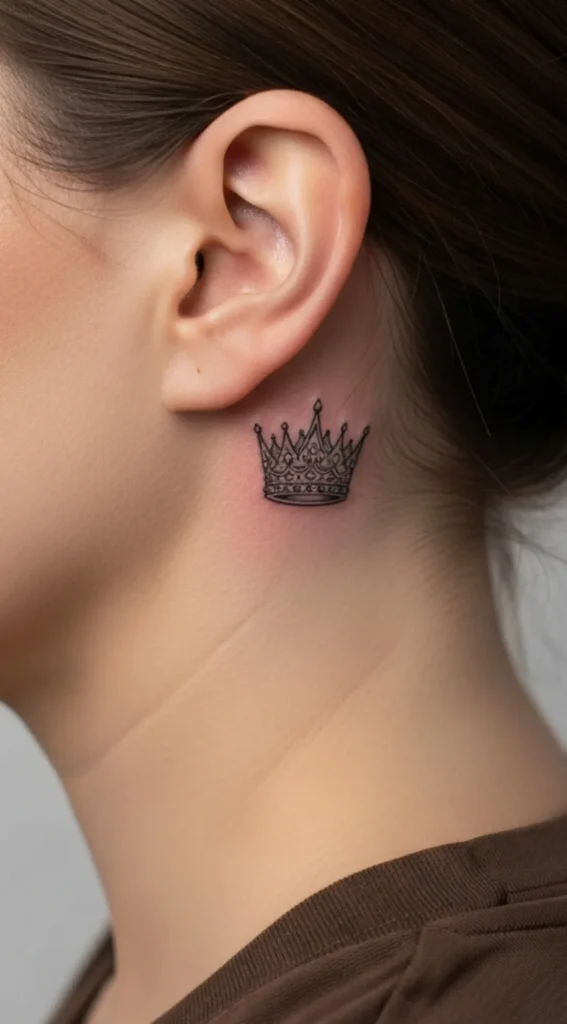Tiny Crown Behind Ear