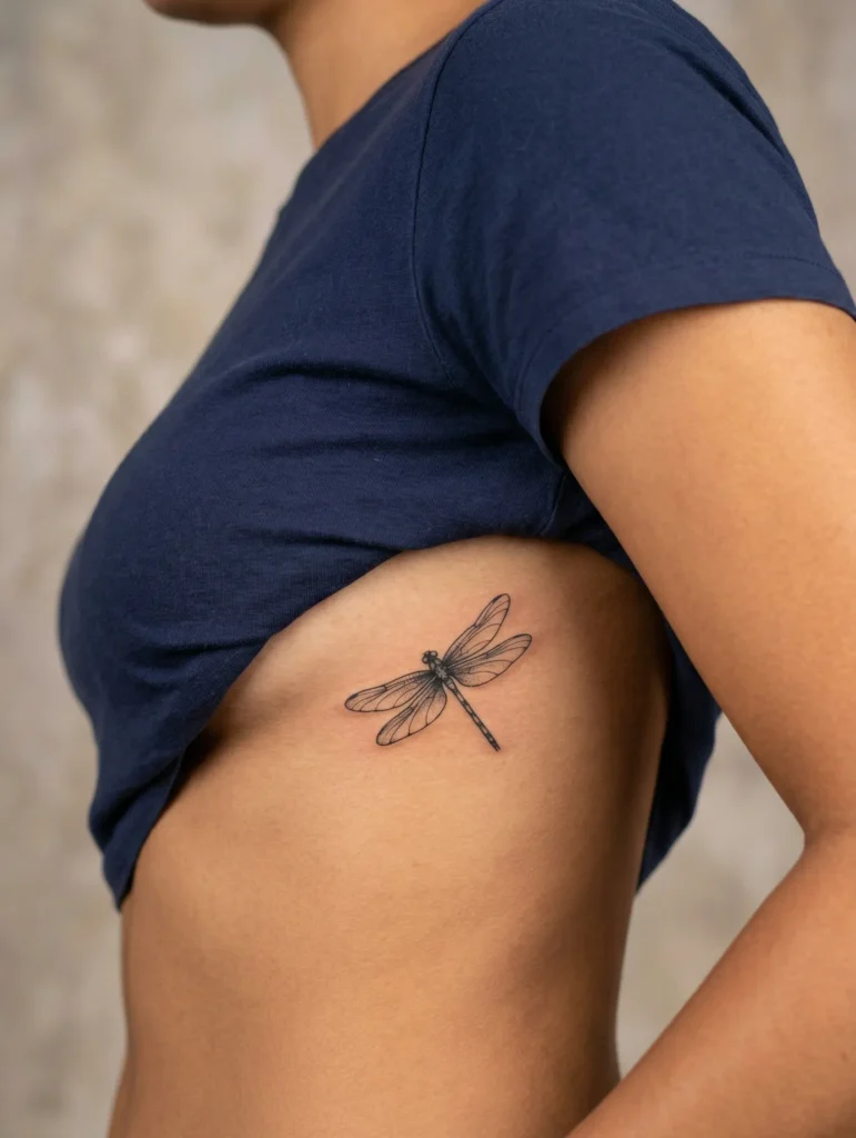 Tiny Dragonfly on Rib Side