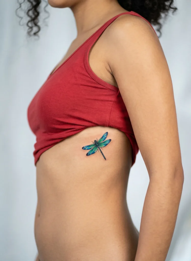 Tiny Dragonfly on Side Waist